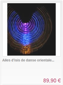 Ailes d'isis de danse orientale lumineuses violet bleu jaune